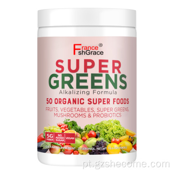Energia orgânica em pó cogumelos Super Greens Berry Powder